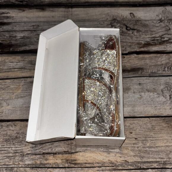 Women's Sandal Slip On Fashion Slides Rhinestone Sequins EU 41 Womens 8.5/9 NEW - Picture 7 of 9